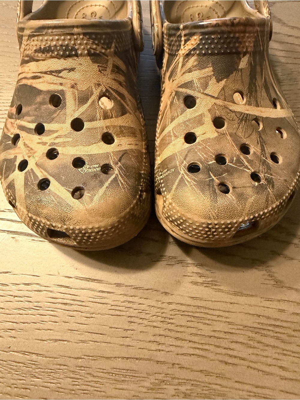 Kids Camouflage Croc Shoes - Brown